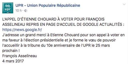 Chouard appelle à voter Asselineau