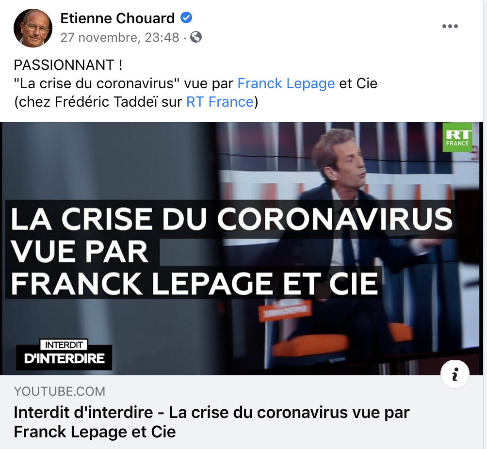 Chouard fan de Lepage sur RT
