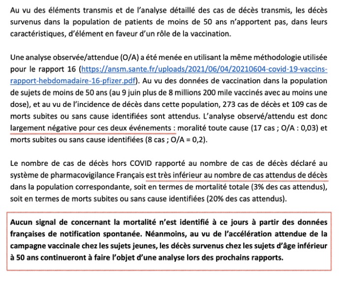 Aucun signal concernant la mortalité n'est identifié à partir des données françaises de notification spontanée.